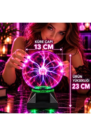 Vıp Yüksek Kalite Tesla Plasma Light Küre Plazma Küre Nostalji Cadı Küresi Neonlu Küre Gece Lambası Renkli