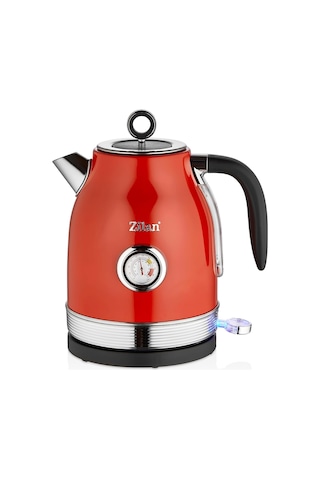 Zln7033 60'li Yılların Retro Su Isıtıcısı, 1,7 Litre,%100 Bpa İçermez, 2000 Watt, Paslanmaz Çelik İç Kısım,