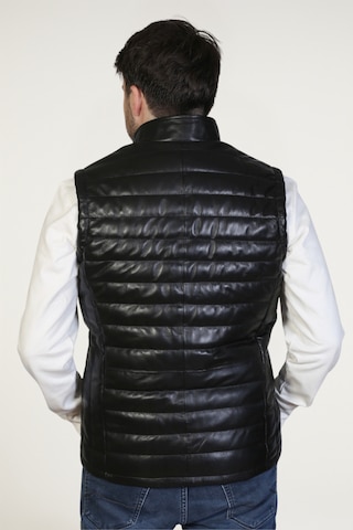 Derije Ramos Hakiki Deri Erkek Siyah Şişme Yelek