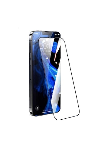 Apple Uyumlu iPhone 14 Tam Kaplayan 5d Ekran Koruyucu Cam Black Logis