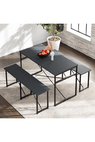 Masa Takımı Bench Bank Masa Seti 120x60 Masa Mutfak Masası Yemek