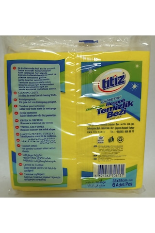 Titiz Hesaplı Temizlik Bezi Sarı 6 Adet