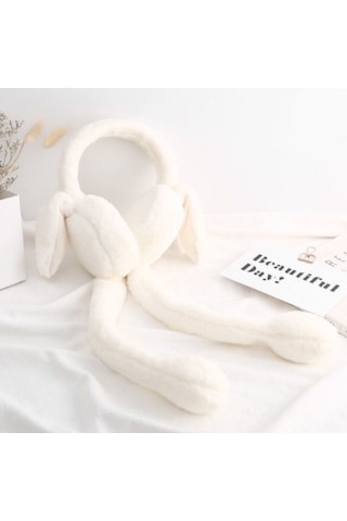 Ikkb Çocuk Kış Sıcak Sevimli Tavşan Kulaklık Beyaz