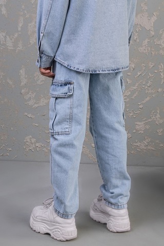Dmb Kids % 100 Pamuk Straight Fit Düz Paça Jean Erkek Çocuk Kot Pantolon Açık Mavi
