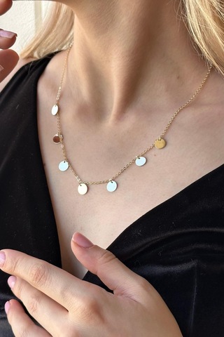 Zümrüt Sarraf 14 Ayar Altın İri Pullu Zincir Kolye