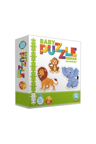 Circle Toys Orman Hayvanları Bebek Puzzle Seti 12 Adet 28 Parça Puzzle