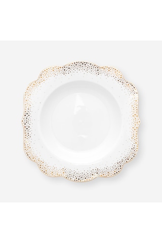 Beyaz Porselen Çukur Tabak 23,5 Cm