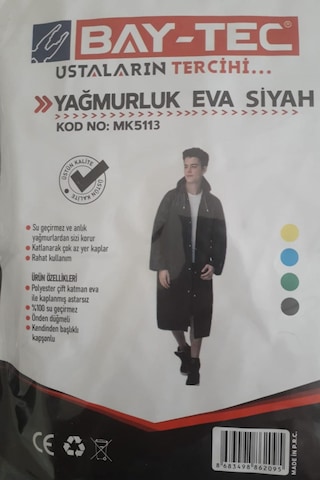 Bay-tec Yağmurluk Eva Siyah Mk-5113