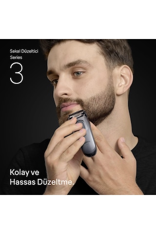 Braun Sakal Düzeltici Series 3, +5 Aksesuar, 40 Uzunluk, Keskin Bıçak, Bt3560
