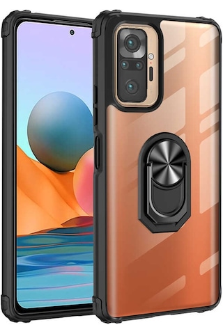 Xiaomi Redmi Note 10 Pro Kilif Standli Yüzüklü Mola Silikon Kapak 497962081
