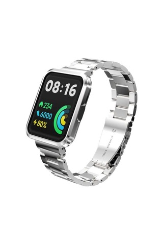 Xiaomi Redmi Watch 2 Lite Uyumlu Krd-60 Metal Mkst Kordon-gümüş