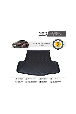 Fiat Linea 2009 Sonrası 3D Bagaj Havuzu Linea Bagaj Havuzu 3D