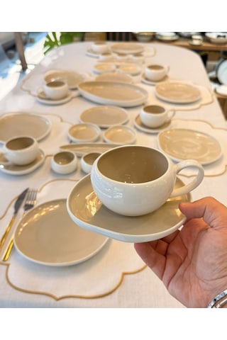 33 Parça Planet Collection Kahvaltı Takımı-7149 Bej