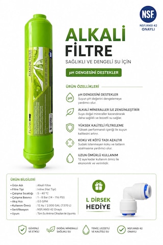 Nsf Onaylı Alkali Su Arıtma Filtresi Inline Ph Destekleyici