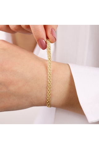 14 Ayar Altın Bismark Bileklik 4 Mm Sarı Altın