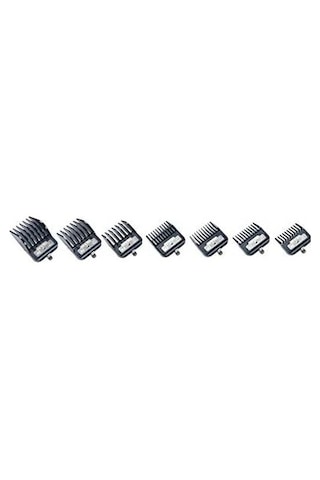 Serisi Premium Saç Kesme Makinesi Eklenti Tarak Seti, Kesme Korumaları Metal Klipsli Kesme Kılavuzları, Siyah, 7 Adet 60121210