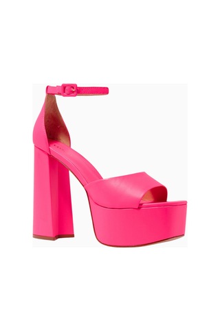 Nass Platform 90 Barbie Pembe Nappa Deri, Lüks Topuklu Sandalet