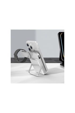Kablosuz Şarj Cihazı 20pd 15w Hızlı Şarj Ultra İnce Powerbank 10000mah Akıllı Saatleri Ve Cep Telefonlarını Destekler Gümüş