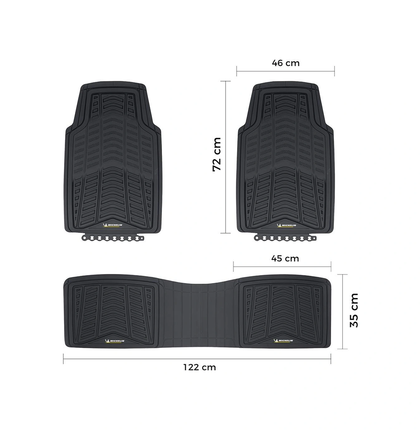 Michelin Mc33863 Tüm Araçlara Uyumlu 3 Parça Üniversal 3d Havuzlu Oto Paspas