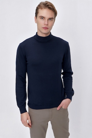 Morven Basic Dinamik Fit Rahat Kesim Yarım Balıkçı Yaka Triko Kazak 99kc017002200 Lacivert