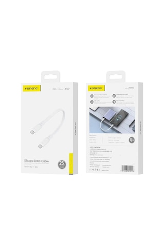 Foneng X107 60w Type-c To Type-c 25cm Kısa Hızlı Data Ve Şarj Kablosu