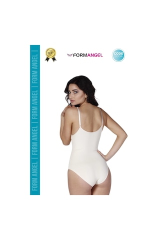 Form Angel Korse Lazer Kesim Seamless İz Göstermeyen Toparlayıcı Kaymayan Çıtçıtlı Slip Body Korse - 1 Adet Ten
