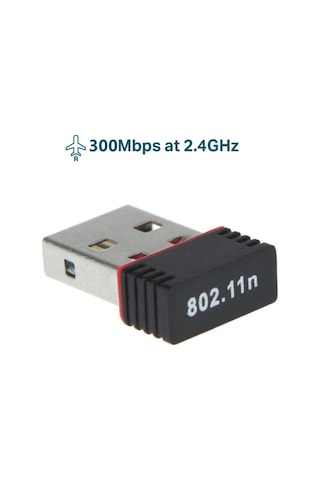 Mini USB Kablosuz Wi-Fi Alıcı Adaptör 300 Mbps