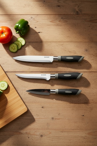 Bernardo Blade 3 Parça Gurme Fileto Seti Siyah -  Gümüş