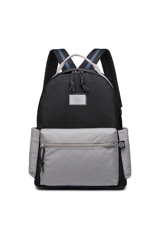 Smart Bags Büyük Boy Laptop Bölmeli Su Geçirmez Kumaş Renkli Okul Çantası Siyah/gri