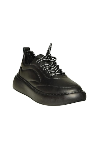Fox Shoes U555250603 Siyah Hakiki Deri Spor Ayakkabı Sneakers Siyah-hakiki Deri