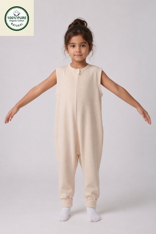 Cantoy İnterlok Geniş Askılı Bebek Çocuk Uyku Tulumu1.0 Tog %100 Pamuk Natural Bej
