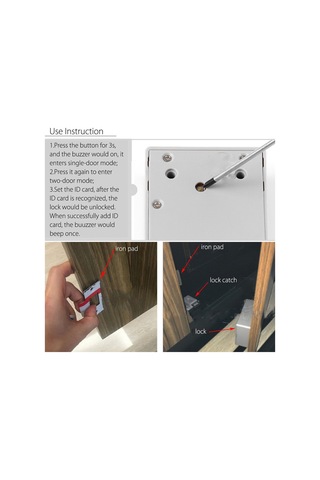 Moveevo Kayıtlı Kartlı Akıllı Gizli Kilit - Çekmece, Dolap, Ayakkabı Dolabı İçin - Delme Yok - Mavi Kilit Kolu - Pil Dahil Değil Diğer