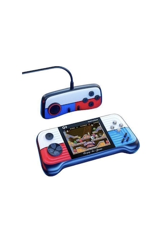 G9 2 Oyunculu Retro Oyun Konsolu 666 Klasik Oyunlu, 3.0" Ekranlı, Tv Bağlantılı Şarjlı Mavi-kırmız