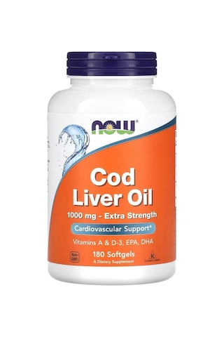 Cod Liver Oil 1000 Mg 180 Capsules - Vitmins A & D-3 , Epa , Dha