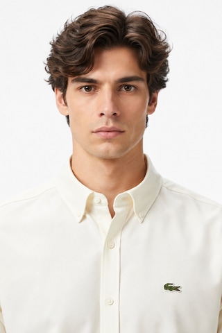 Lacoste Mens Regular Fit Cream Shirt Standart Kesim Erkek Gömlek Krem