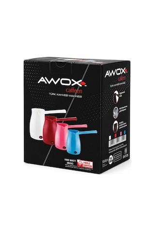 Awox Caffeen Sarı Elektrikli Cezve Türk Kahvesi Makinesi Plastik Çift Ağız 0.4lt - 5 Fincan 1000w 5580