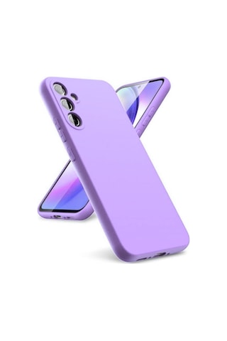 Samsung Galaxy S25 5G Uyumlu Silikon Kılıf - Pastel Renk Tonu Kamera Korumalı Kapak - Lila