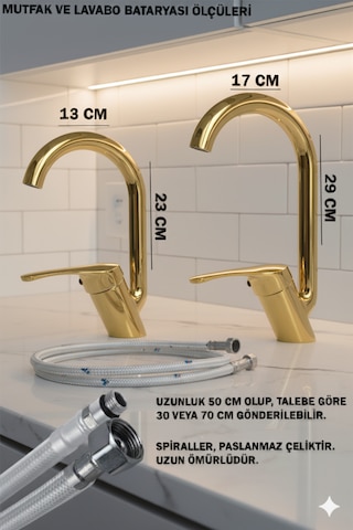 0-05 Mutfak Banyo Lavabo Bataryası Robot Duş Takımı Musluk Armatür Siyah Krom Gold Beyaz Gold