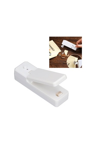 Tenfowee Ev Ve Seyahat İçin Usb Şarjlı Manyetik Mini Poşet Kapama Makinesi - Yemekleri Taze Tutan Kesici Ve Kapatici, Beyaz Beyaz