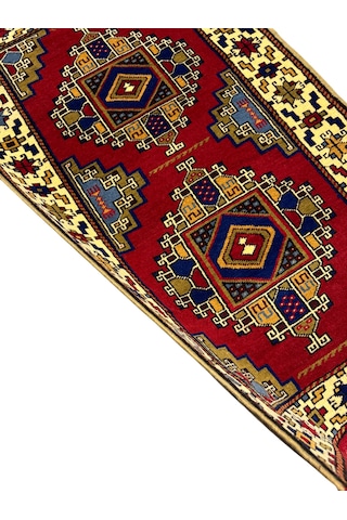 El Dokuma Sıfır Obruk Halısı 85x135 Kök Boya %100 Yün Halı Kırmızı