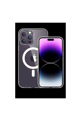 Apple İphone 15 Pro Max Kılıf Tron Şeffaf Magsafe Kapak