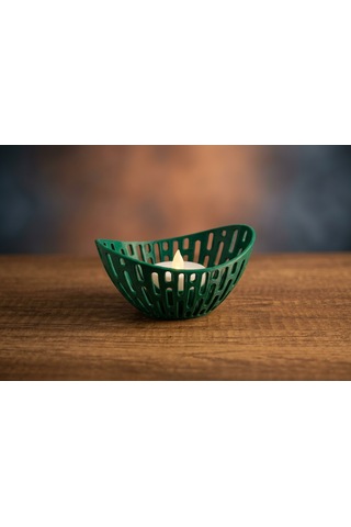 Lumanest Dekoratif Tealight Mumluk Koyu Yeşil
