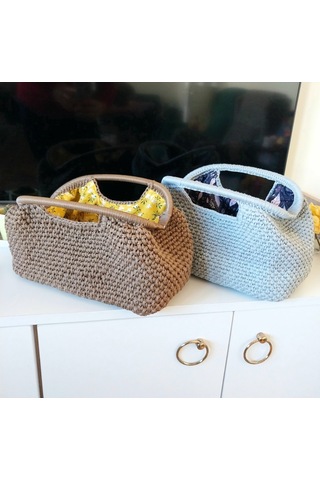 Parlak Tutmalı El Çantaları , El Yapımı Işıltılı Clutch, Örgü El Çantası Gri