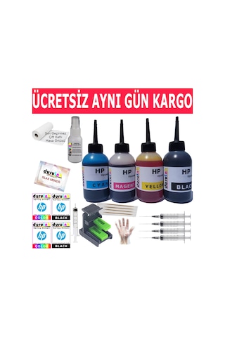 HP 2060 (704) KARTUŞ MÜREKKEP DOLUM SETİ 4X100ML RENK Non Oem