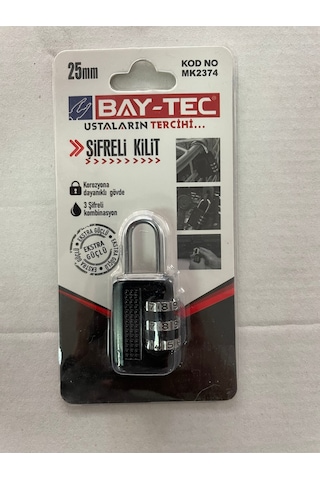 Baytec Şifreli Asma Kilit 25mm