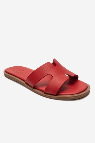 Luvishoes Bıora Kırmızı Hakiki Deri Kadın Terlik