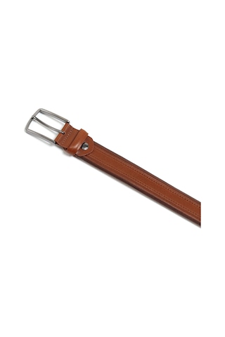 Fındık Erkek F-734-42 Grande Arsel Deri Klasik Kemer Genişlik 3.5 Cm Bej