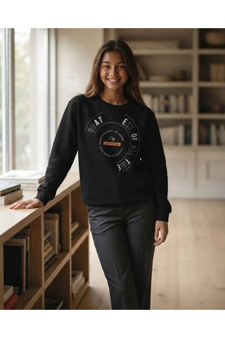 Cmk Erkek Çocuk Siyah Baskılı Sweatshirt Modeli