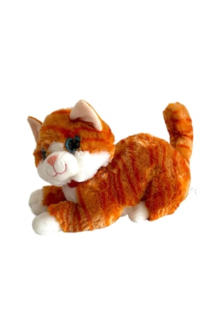 Sesli Miyavlayan Jumbo 30 Cm Peluş Kedi - Kahverengi Kahverengi