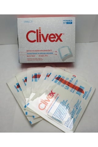 Clivex Şeffaf Pu Hazır Pansuman Örtüsü 9cmx10cm 25 Adet C6110p